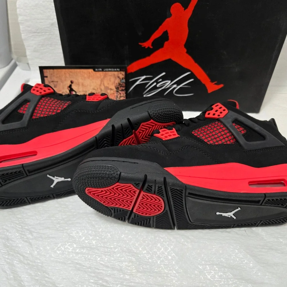 Air Jordan 4 Retro Red Thunder Black Crimson CT8527-016 Mens Size 8